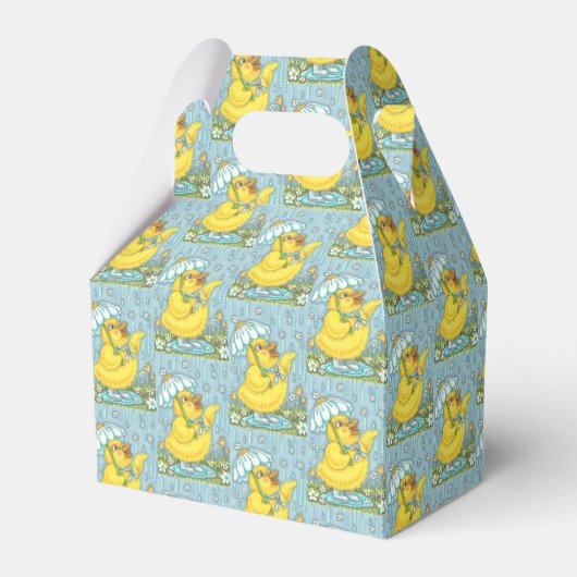 APRIL DUSCHEN, SPRING EASTER CHICK GABLE FAVOR BOX GESCHENKSCHACHTEL (Vorderseite)