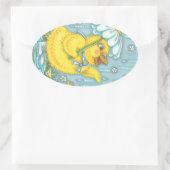 APRIL-DUSCHEN, SPRING-SCHICK, CHICKEN-STICKERS OVALER AUFKLEBER (Tasche)