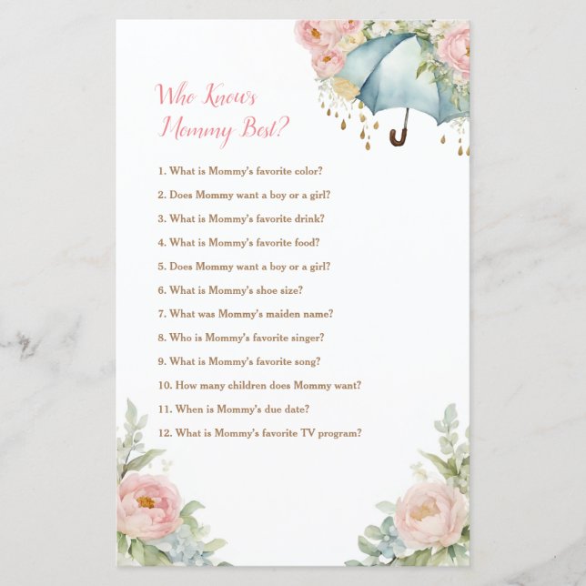 April Duschschirm, der Mommy Best kennt (Vorderseite)