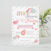 April duscht Babyparty-Einladung Einladung (Stehend Vorderseite)