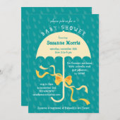 "April duscht" Regenschirm-Babyparty-Einladung Einladung (Vorne/Hinten)