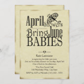 April Duwers June Baby Einladung (Vorne/Hinten)