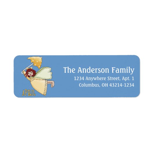 April Engel der MonatsRücksendeadressen-Aufkleber (Vorne)