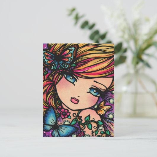 April Fairy Postcard Postkarte (Stehend Vorderseite)