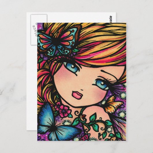 April Fairy Postcard Postkarte (Vorne/Hinten)