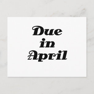 April fällig ankündigungspostkarte