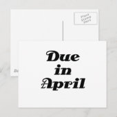 April fällig ankündigungspostkarte (Vorne/Hinten)