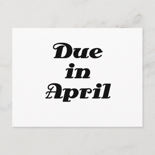 April fällig ankündigungspostkarte (Vorderseite)
