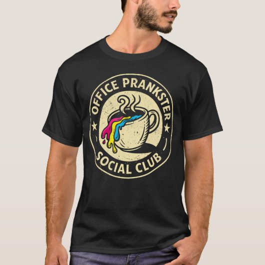 April Fool Office Prankster Social Club Retro T-Shirt (Vorderseite)