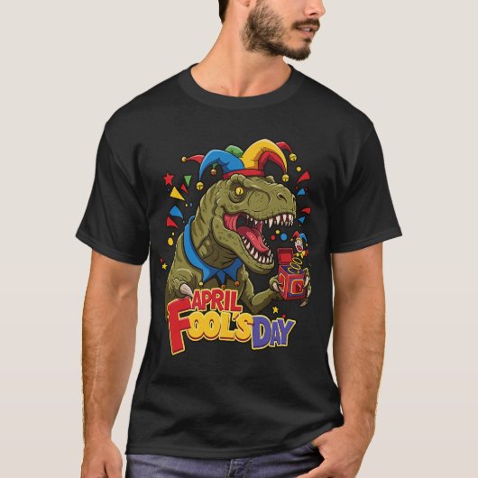 April Fools Day Dinosaur Funny T-Rex Dino Pranks T-Shirt (Vorderseite)