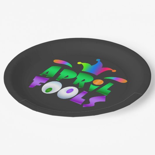 April Fools Day Funny Modern Jester Pappteller (Schrägansicht)