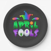 April Fools Day Funny Modern Jester Pappteller (Vorderseite)