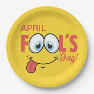April Fool's Day Happy Funny Face   Urlaub Pappteller