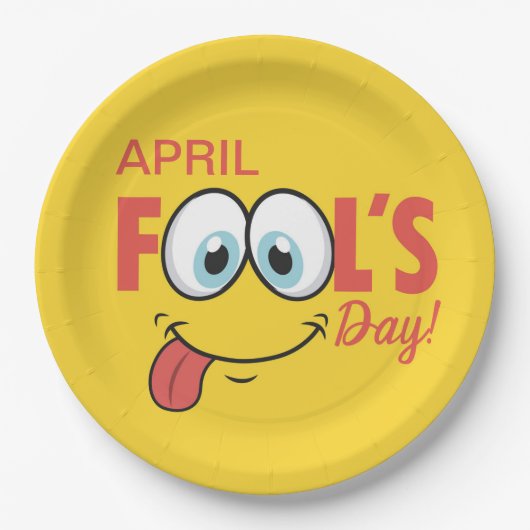 April Fool's Day Happy Funny Face | Urlaub Pappteller (Vorderseite)