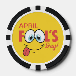 April Fool's Day Happy Funny Face Urlaub Pokerchips