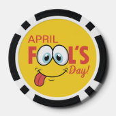 April Fool's Day Happy Funny Face | Urlaub Pokerchips (Rückseite)