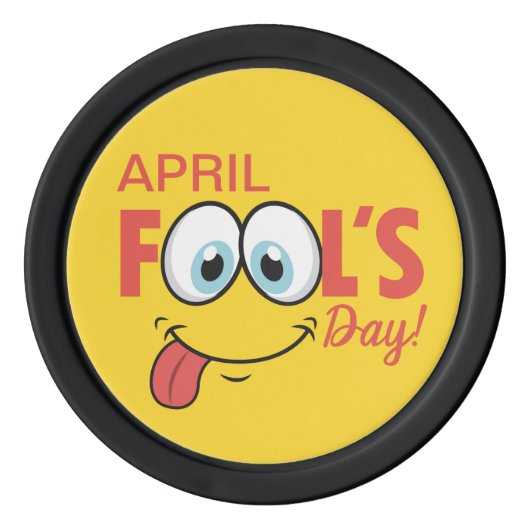 April Fool's Day Happy Funny Face | Urlaub Pokerchips (Vorderseite)