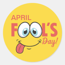 April Fool's Day Happy Funny Face | Urlaub Runder Aufkleber