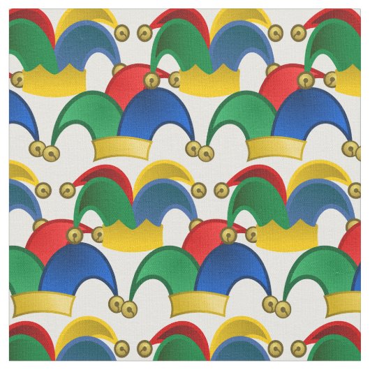 April Fool's Day Jesters Hats Pattern Stoff (Nahaufnahme)