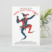 April Fool's Day Party Jester Einladung Vorlage (Stehend Vorderseite)