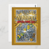 April Fools Fake Scratch Off Winner Prank Postkarte (Vorne/Hinten)