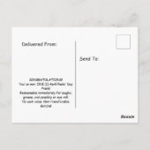 April Fools Fake Scratch Off Winner Prank Postkarte (Rückseite)