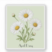 April-Gänseblümchen-Aufkleber Aufkleber (Vorderseite)