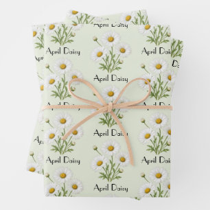 April-Gänseblümchen-Blumen Geschenkpapier Set
