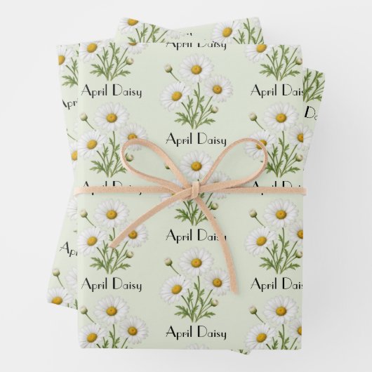 April-Gänseblümchen-Blumen Geschenkpapier Set (Beispiel)