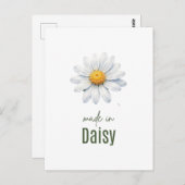 April-Gänseblümchen-Geburtsblumen-Wandkunst Aquare Postkarte (Vorne/Hinten)