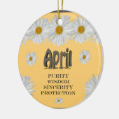 April-Geburts-Monats-Blume ist das Gänseblümchen - Keramik Ornament (Links)