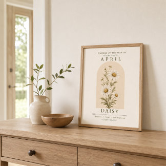 April-Geburtsblume Gänseblümchen Poster