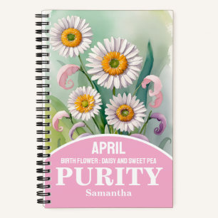 April Geburtsmonat Blume Christlich Journal Notizblock