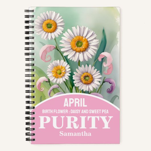 April Geburtsmonat Blume Christlich Journal Notizblock (Vorderseite)