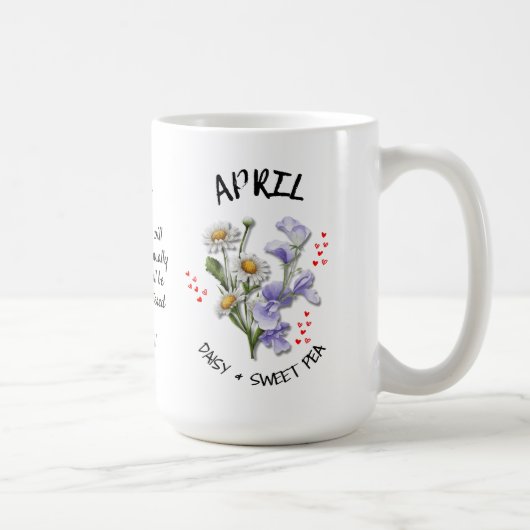 APRIL Geburtsmonat Blume Christlicher Individuelle Kaffeetasse (Rechts)