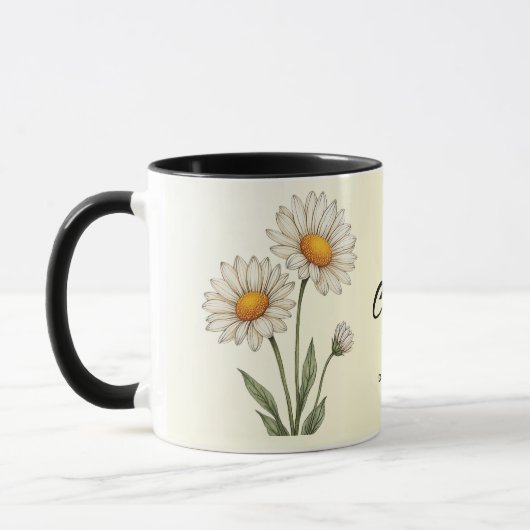 April Geburtsmonat Blume Custom Coffee Tasse (Links)