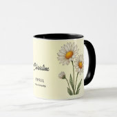 April Geburtsmonat Blume Custom Coffee Tasse (VorderseiteRechts)