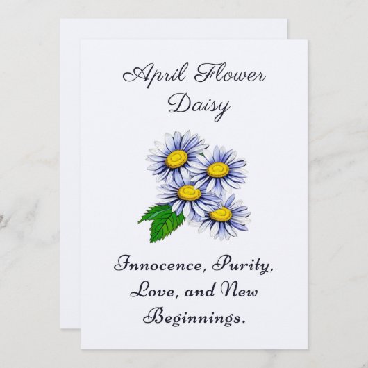 April Geburtsmonat Blume Daisy Fresh (Vorne/Hinten)