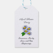 April Geburtsmonat Blume Daisy Fresh Geschenkanhänger (Rückseite)