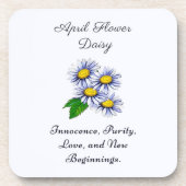 April Geburtsmonat Blume Daisy Fresh Getränkeuntersetzer (Vorderseite)
