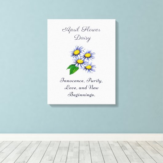 April Geburtsmonat Blume Daisy Fresh Leinwanddruck (Insitu (Holzboden))