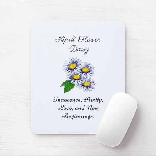 April Geburtsmonat Blume Daisy Fresh Mousepad (Mit Mouse)
