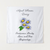 April Geburtsmonat Blume Daisy Fresh Wandteppich (Vorderseite)