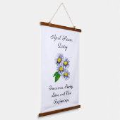 April Geburtsmonat Blume Daisy Fresh Wandteppich Mit Holzrahmen (Gewinkelt)