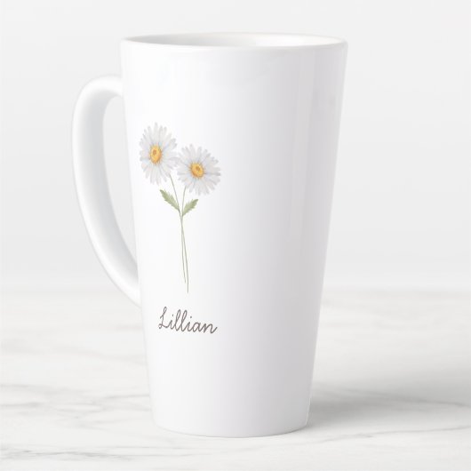 April Geburtsmonat Blume Daisy Milchtasse (Linke Ecke)