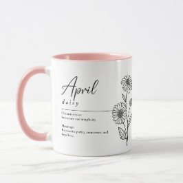 April Geburtsmonat Blume Daisy Minimalistisch Tasse