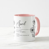 April Geburtsmonat Blume Daisy Minimalistisch Tasse (VorderseiteRechts)