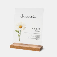 April Geburtsmonat Blume Daisy Personalisiert