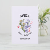 APRIL Geburtsmonat Blume Geburtstagskarte (Stehend Vorderseite)