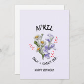 APRIL Geburtsmonat Blume Geburtstagskarte (Vorne/Hinten)